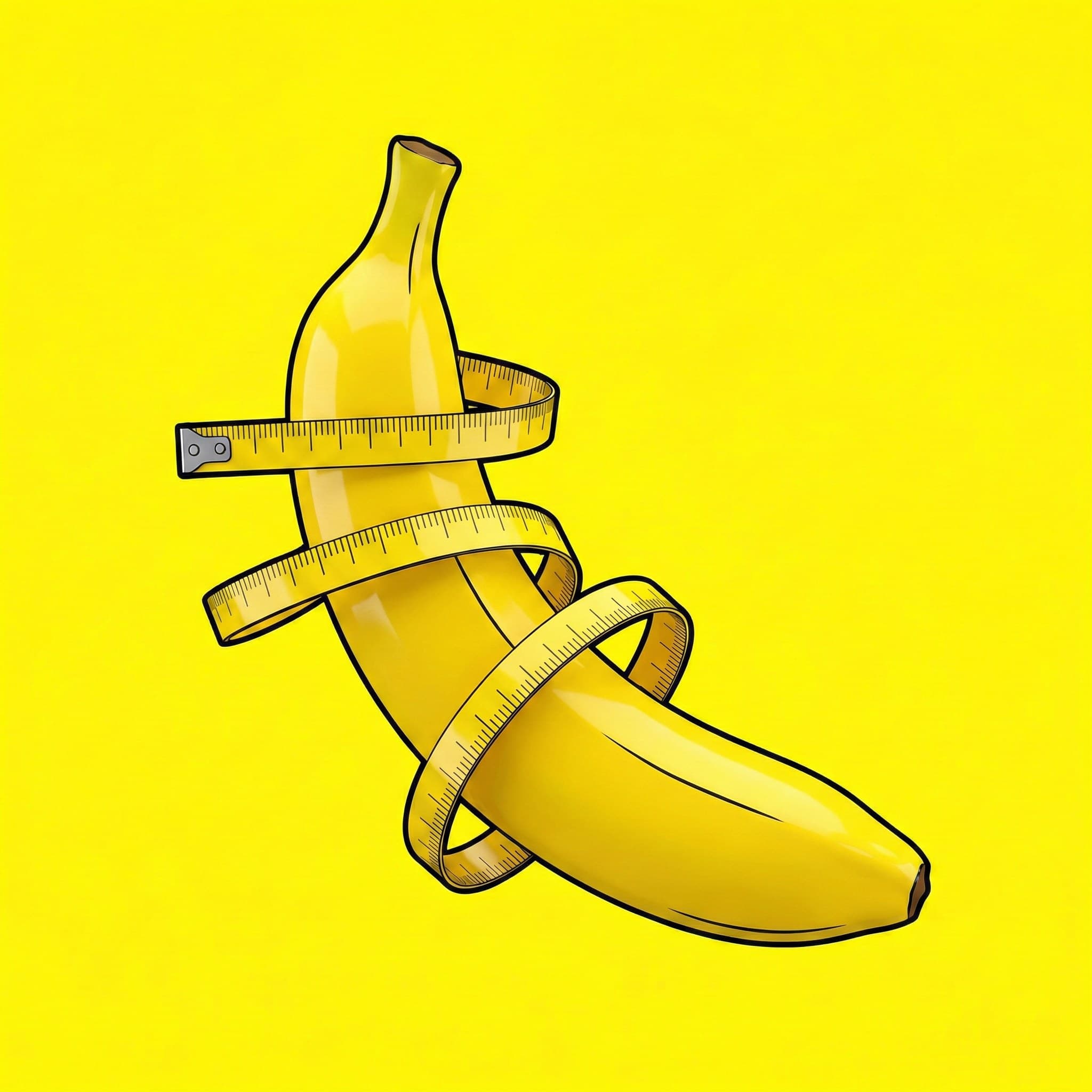 Banana with measuring tape